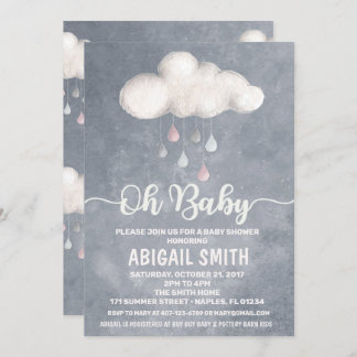 Invitación a Baby Shower en la nube Amor a gota de