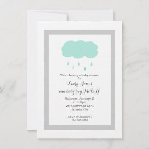 Invitación a Baby Shower en la nube de lluvia
