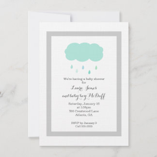 Invitación a Baby Shower en la nube de lluvia