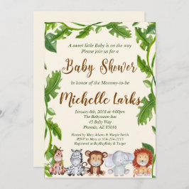 Invitación a Baby Shower en la selva, invitación a
