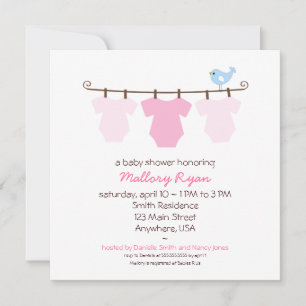 Invitación a Baby Shower en línea de ropa