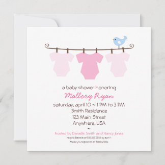 Invitación a Baby Shower en línea de ropa