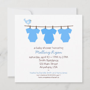 Invitación a Baby Shower en línea de ropa