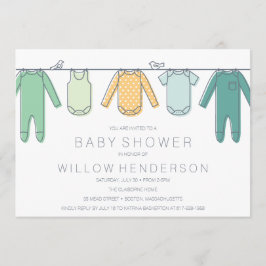 Invitación a Baby Shower en línea de ropa