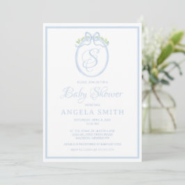 Invitación a Baby Shower en monograma