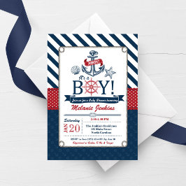 Invitación a Baby Shower en Nautical Beach