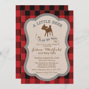 Invitación a Baby Shower en Rústico de venados