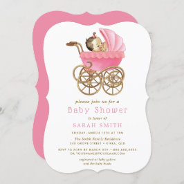 Invitación a Baby Shower en Stroller Pink