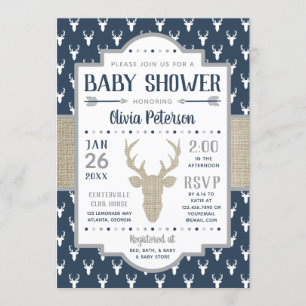 Invitación a Baby Shower en Woodland, Marina, Burl