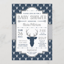 Invitación a Baby Shower en Woodland, Marina, Gris