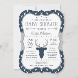 Invitación a Baby Shower en Woodland, Marina, Gris
