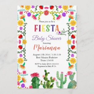 Invitación a Baby Shower Fiesta Mexicana Cinco De