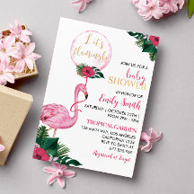 Invitación a Baby Shower Flamingo Tropical