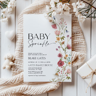 Invitación a Baby Shower Floral, Baby Sprinkle
