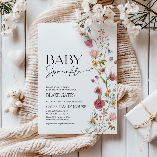 Invitación a Baby Shower Floral, Baby Sprinkle (Subido por el creador)