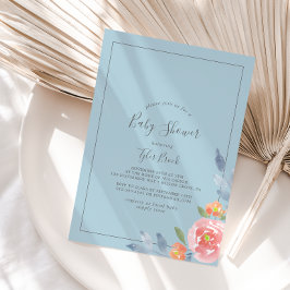Invitación a Baby Shower floral de primer florecim