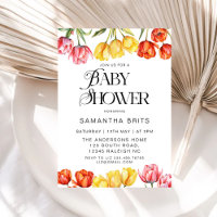 Invitación a Baby Shower floral de Tulips, Naranja