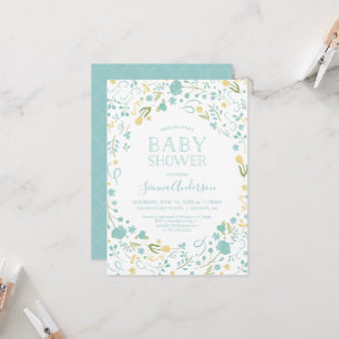 Invitación a Baby Shower - Floral, invitación Pers