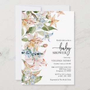 Invitación a Baby Shower floral moderna