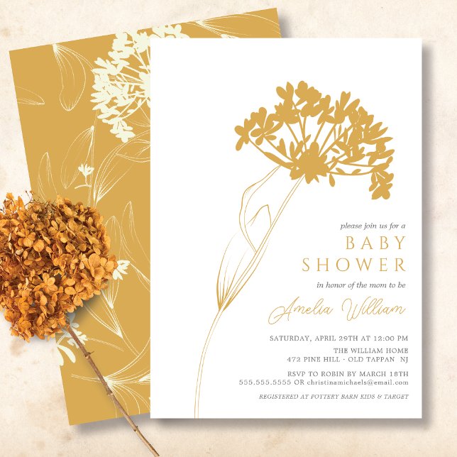Invitación a Baby Shower floral moderna (Subido por el creador)