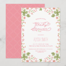 Invitación a Baby Shower - Florales de época, Femi
