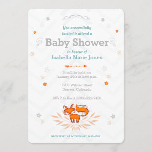 Invitación a Baby Shower Foxy Loxy