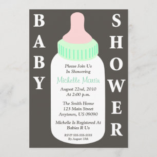 Invitación a Baby Shower (frasco de bebé)