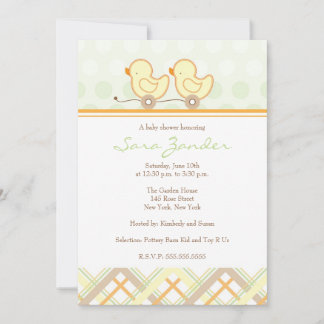 Invitación a Baby Shower - Gemelos
