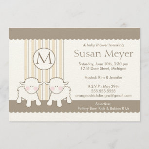 Invitación a Baby Shower - Gemelos