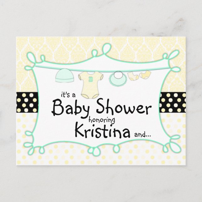 Invitación a Baby Shower - Género desconocido (Anverso)
