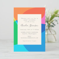 Invitación a Baby Shower geométrica abstracta colo