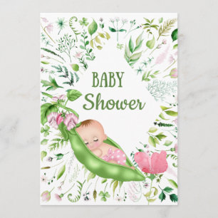 Invitación a Baby Shower Green Pea