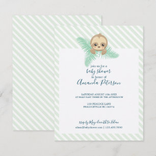 Invitación a Baby Shower Happy Baby Sloth