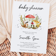 Invitación a Baby Shower hongo