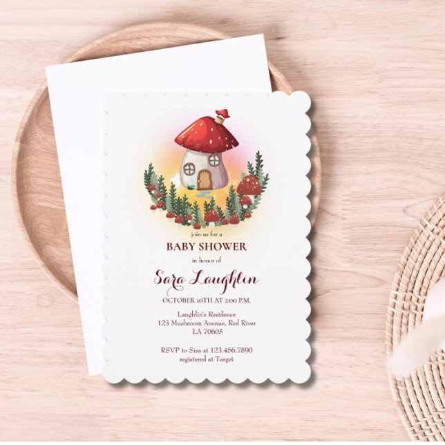 Invitación a Baby Shower hongo (Subido por el creador)