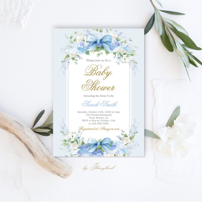 Invitación a Baby Shower Hydrangea (Subido por el creador)