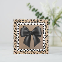 Invitación a Baby Shower- Impresión animal- Bow