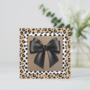 Invitación a Baby Shower- Impresión animal- Bow