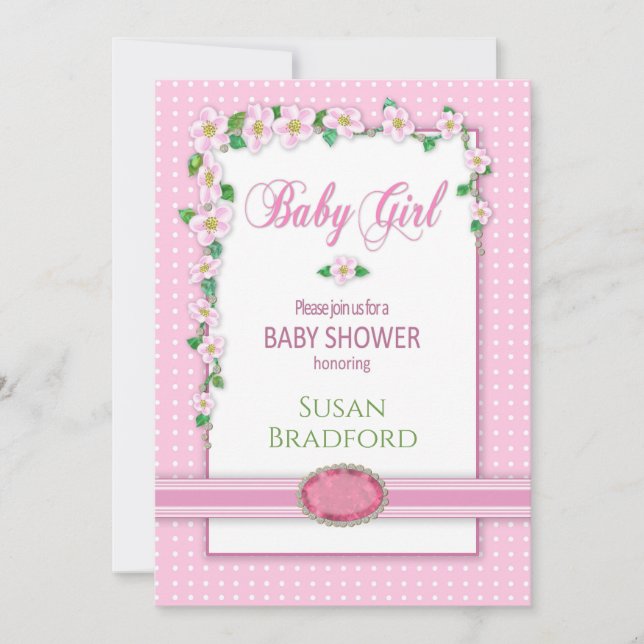 Invitación a Baby Shower, inserción de nombre, niñ (Anverso)