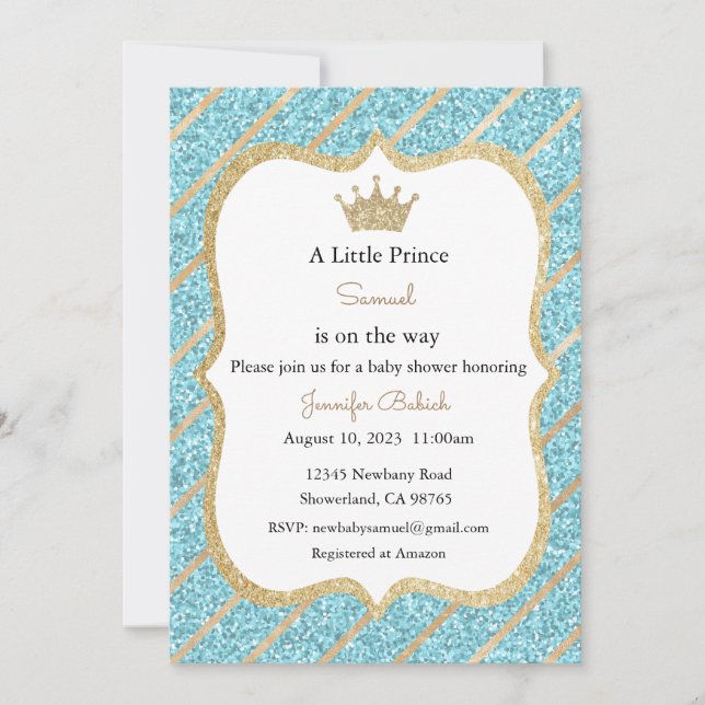 Invitación a Baby Shower, invitación a ducha de no (Anverso)