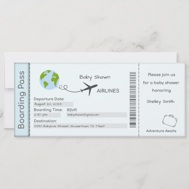 Invitación a Baby Shower, invitación al Recién nac (Anverso)