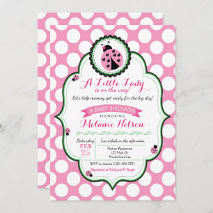 Invitación a Baby Shower Ladybug ・ Little Lady Bug