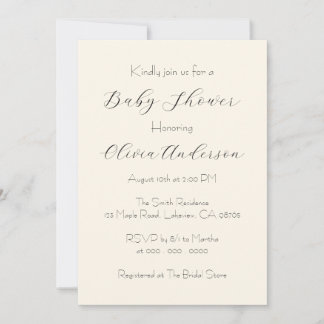 Invitación a Baby Shower Limpia Y Minimalista
