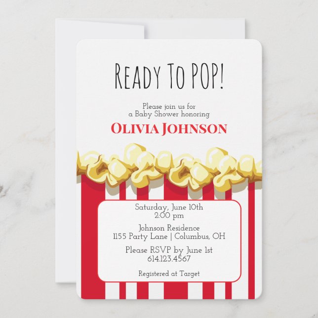 Invitación a baby shower ¡Lista para reventar! (Anverso)