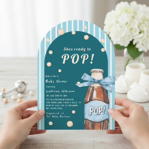 Invitación a baby shower 'Listo para estallar' con