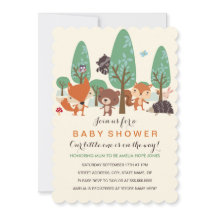 Invitación a baby shower Little Woodland Friends