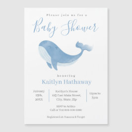 Invitación a Baby Shower Magne de ballena azul acu