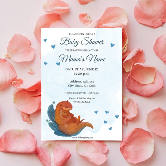 Invitación a Baby Shower Mama & Me Otter (Subido por el creador)