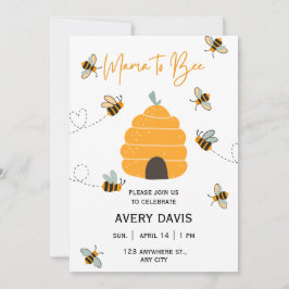 Invitación a Baby Shower Mama to Bee Wildflower