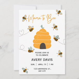 Invitación a Baby Shower Mama to Bee Wildflower